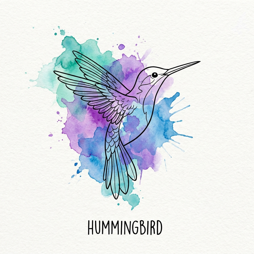 Watercolor AI tattoo design example