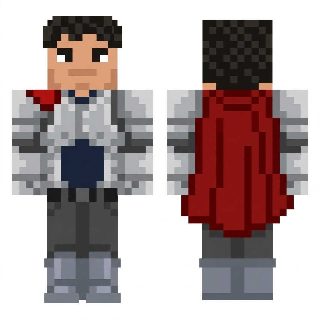 Minecraft skin front and back: Same photo as a knight