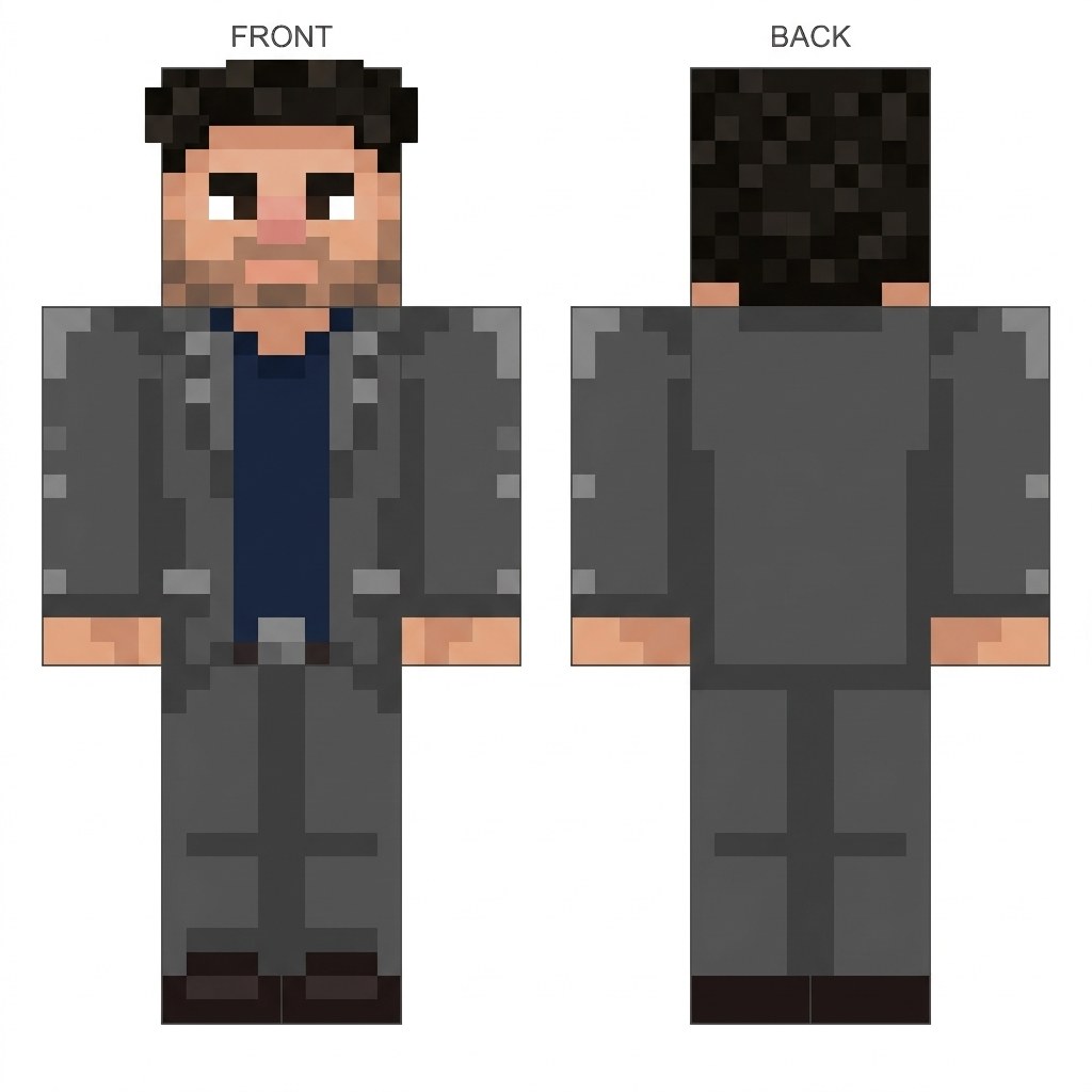 Minecraft skin front and back: Office headshot