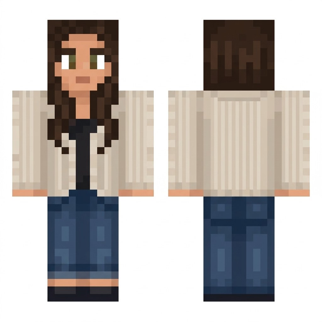 Minecraft skin front and back: Window selfie