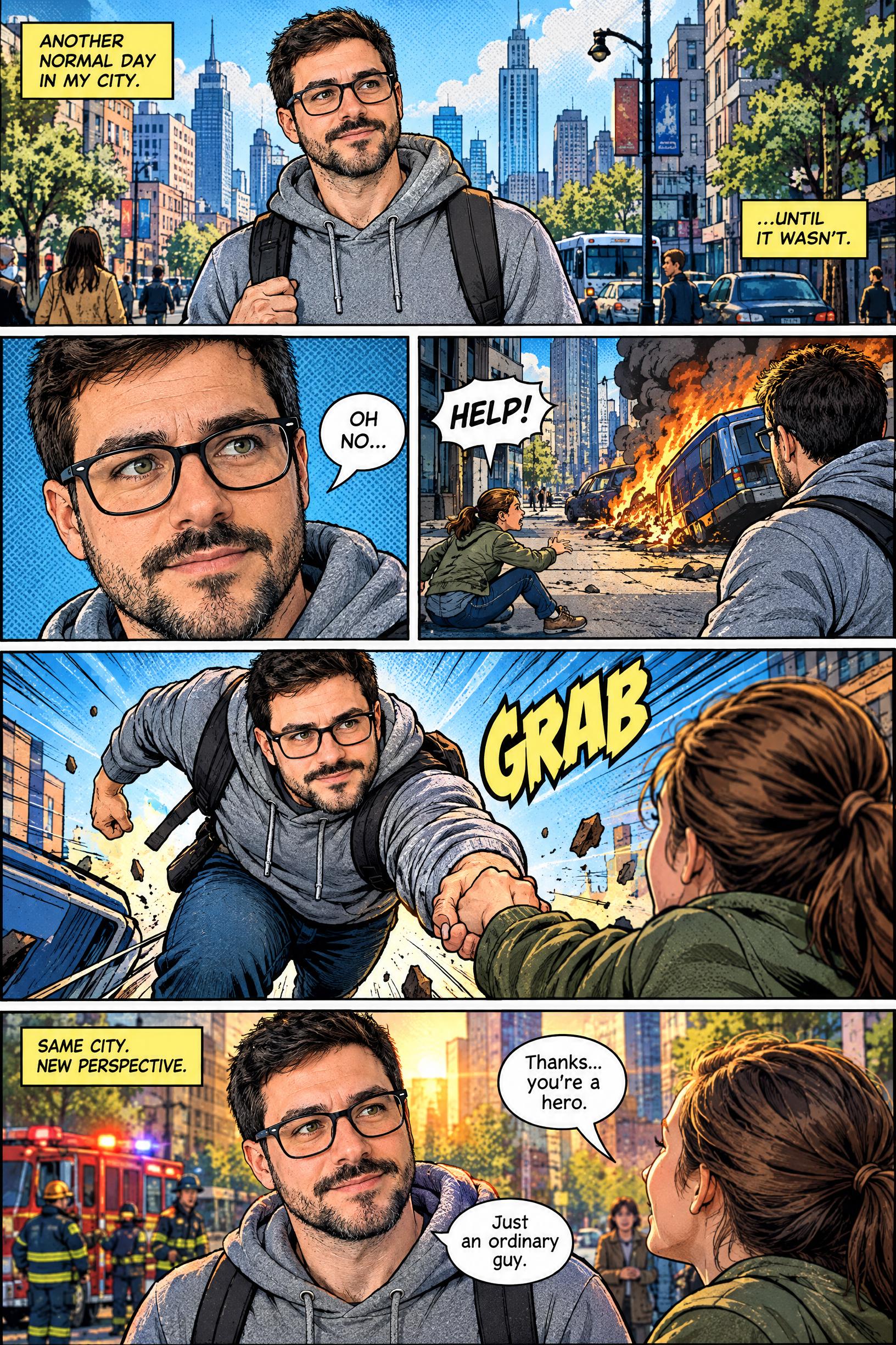 AI Comic Generator from Photo AI photo example 1 created with imageat