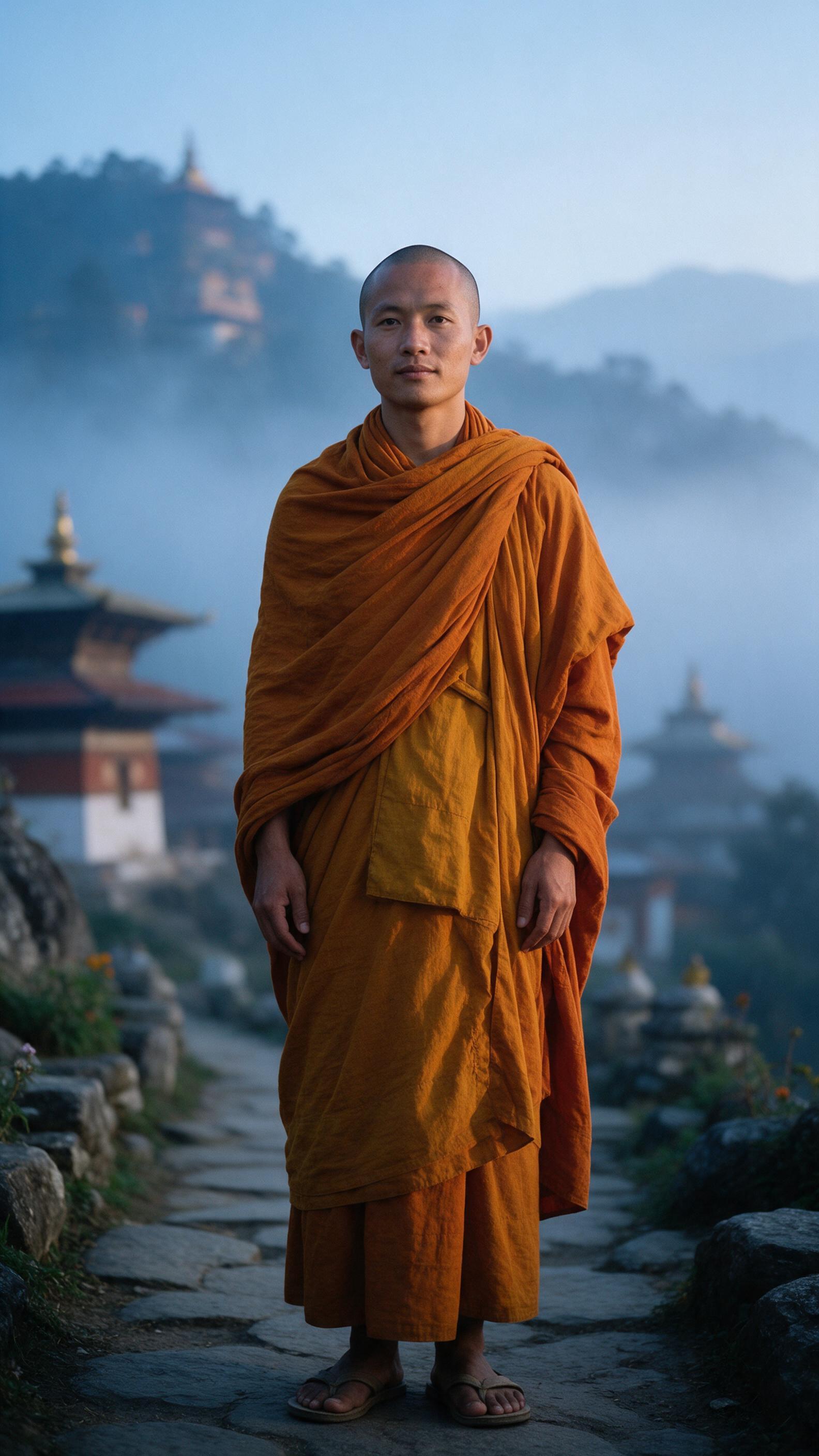 Me as a Monk AI photo example 1 created with imageat