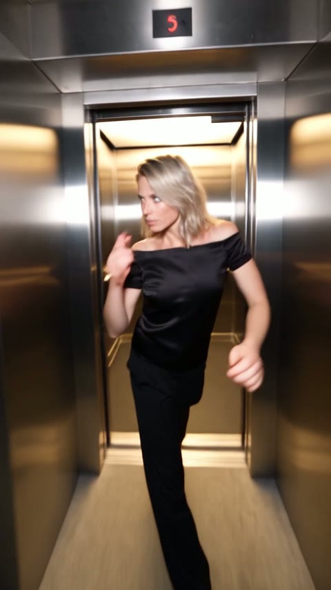 Night Elevator Walk AI photo example 2 created with imageat