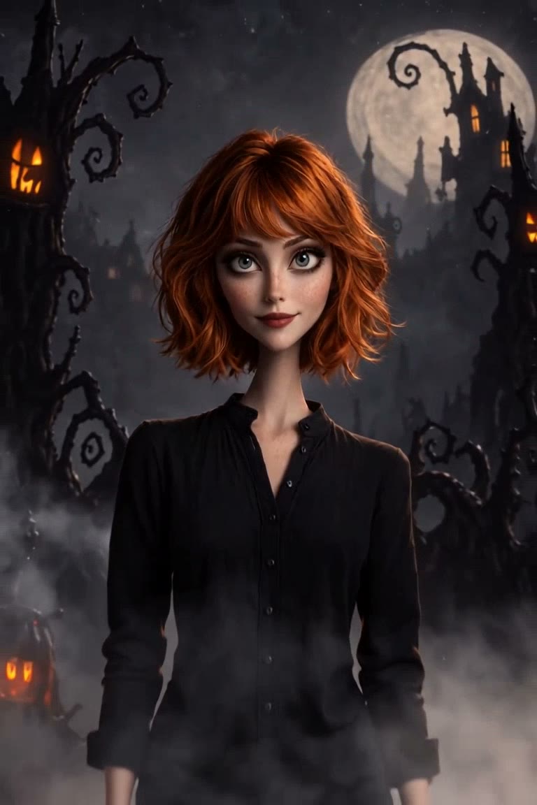 Nightmare Cartoon Halloween AI photo example 2 created with imageat