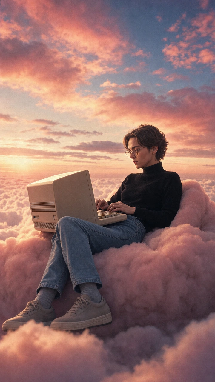 Steve Jobs Apple-Ad Style Video Generator AI photo example 2 created with imageat