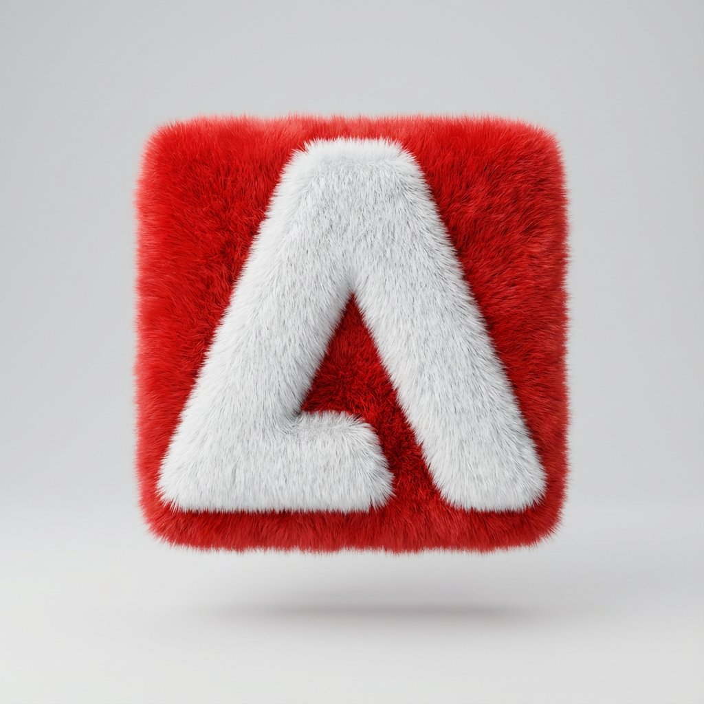 Example image 1 for Transform a simple flat vector logo into a soft, 3D fluffy...