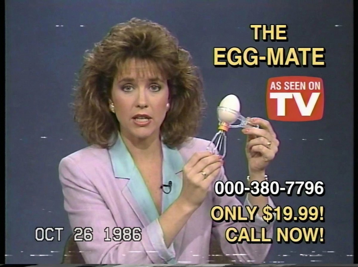 Example image 1 for Still from a Shopping channel VHS tape from 1986, where...