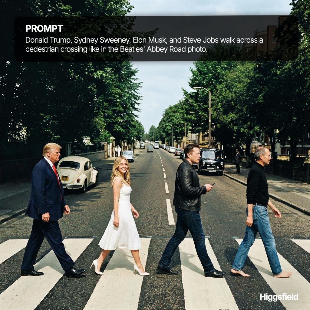 Example image 1 for walk across a pedestrian crossing like in the Beatles'...