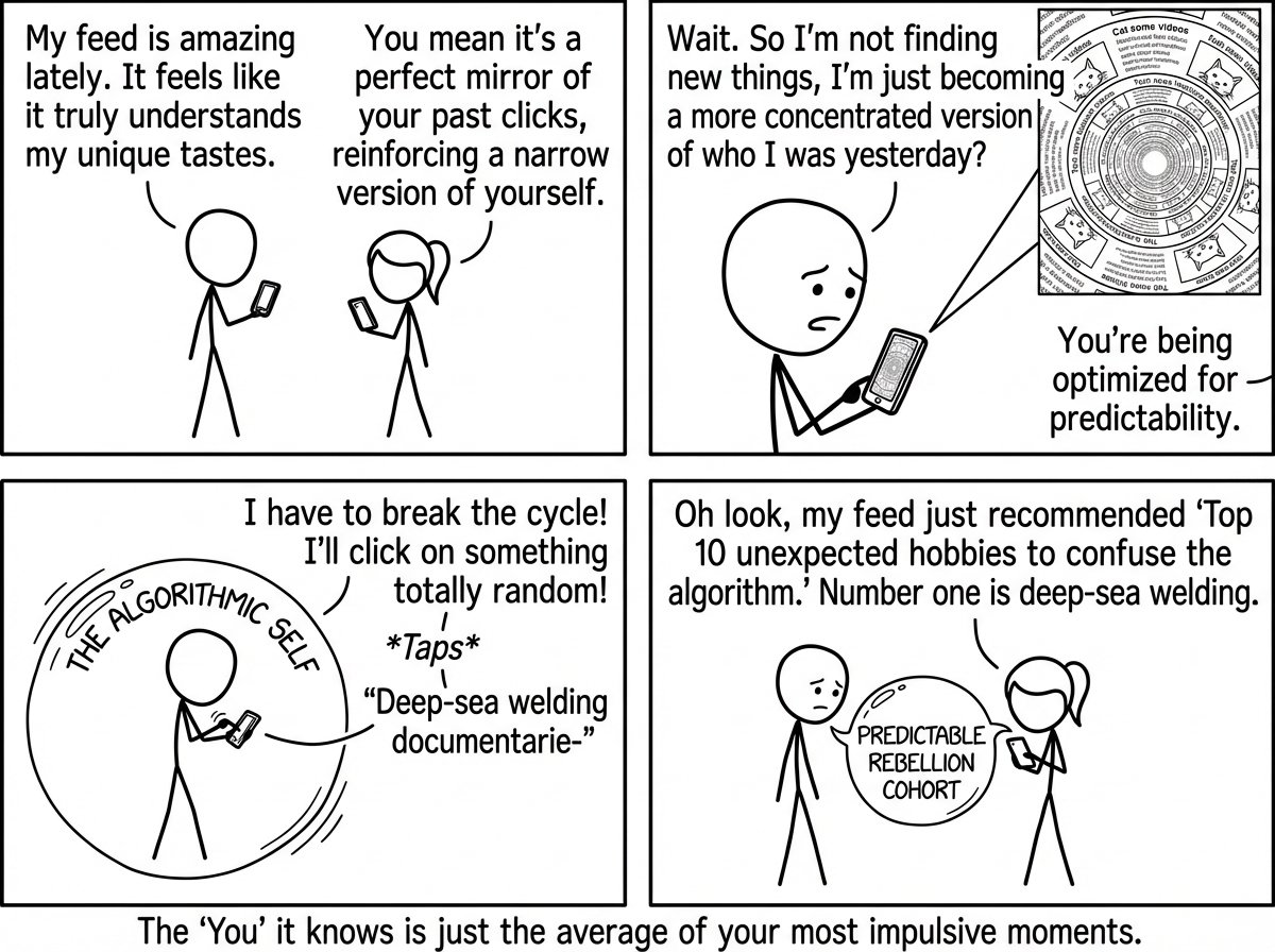 Example image 1 for create a novel xkcd style comic, with a clever new insight