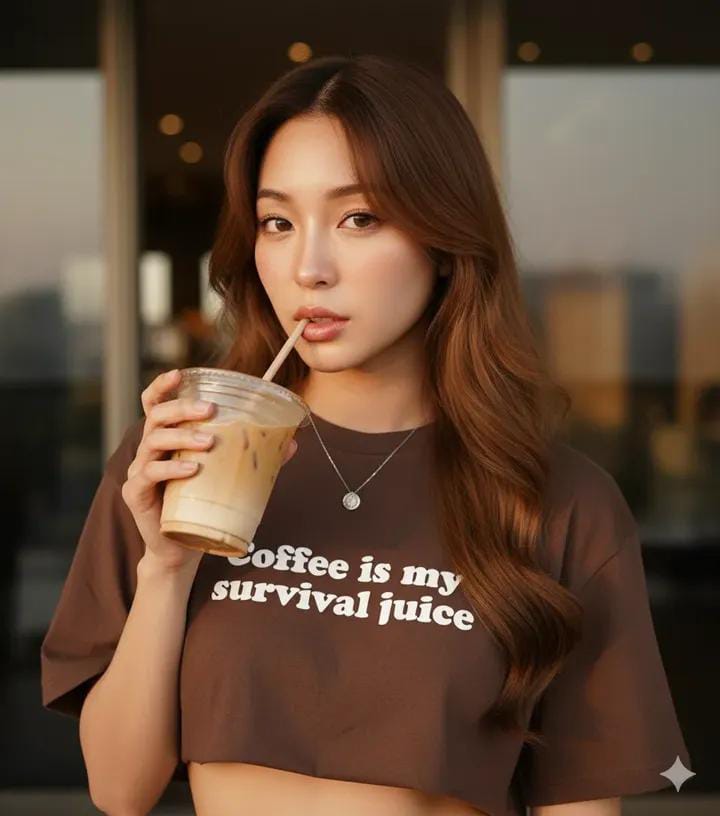 Example image 1 for Create a close-up, eye-level selfie portrait of a young...