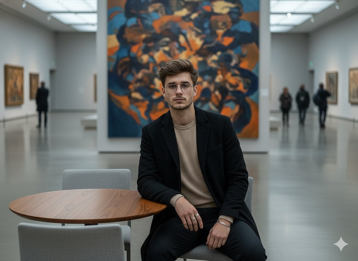 Example image 1 for Generate a structured JSON version of a cinematic portrai...