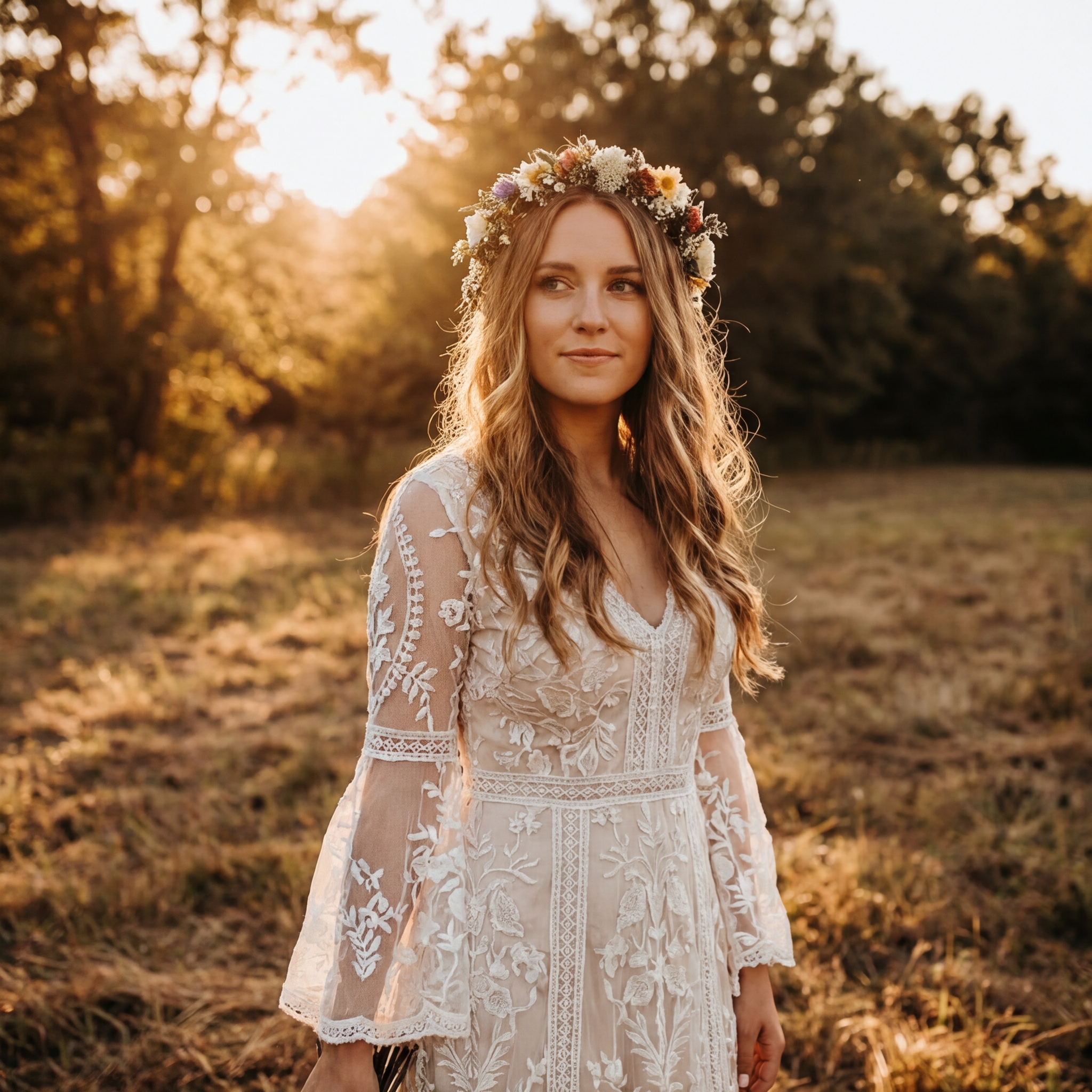 Wedding bride bohemian, Nano Banana Pro